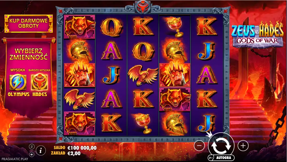 Zeus vs Hades - Gods of War, Pełny ekran