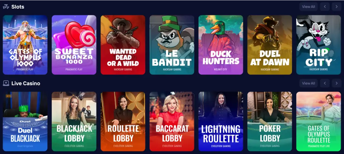 Duel Casino Sloty, Live Casino i Sport: Co Jest Poza Oryginałami