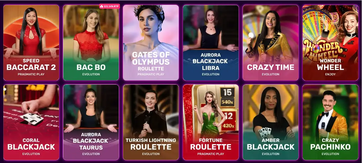 Slotrave Live Casino: Baccarat, Bac Bo, Crazy Time, Wonder Wheel, Blackjack